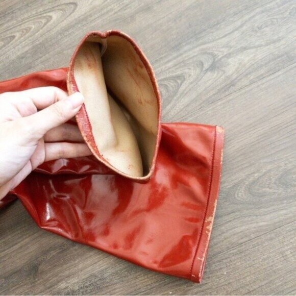 Valentino Garavani 40mm Faux Patent Leather Over The Knee Boot 36 6 Cherry Red - Picture 11 of 15